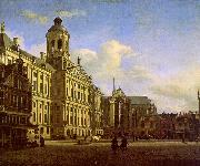 Jan van der Heyden The Dam with the New Town Hall oil